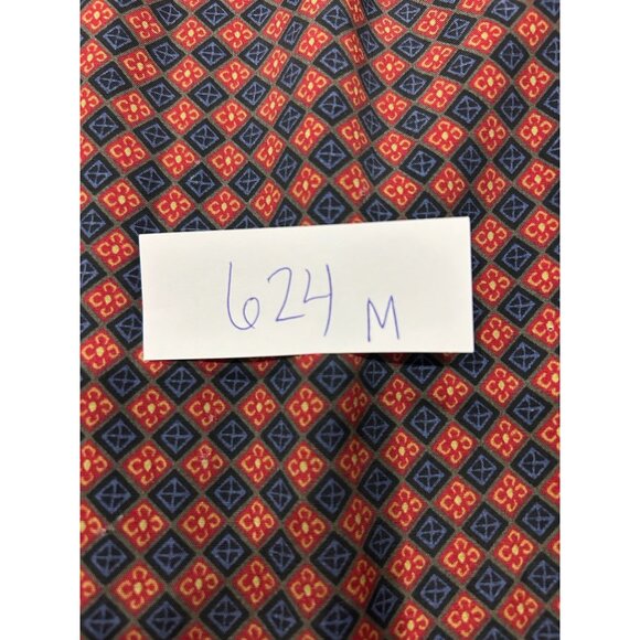 Vintage KSL Karin Stevens Pleated Dress Red Blue Sz 20W Geometric Pattern NWT - Picture 9 of 10